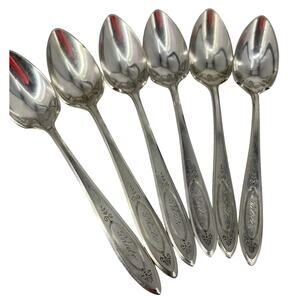 6 oneda community ADAM sugar tea sorbet desert spoons Silverplate monogramed